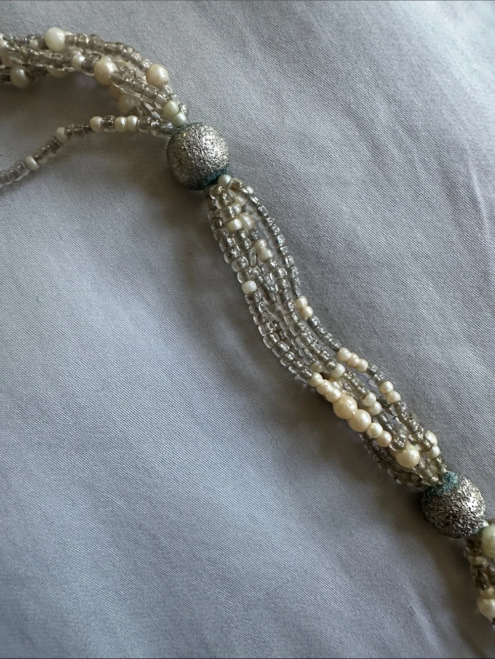 Pearl Beaded Evening Clutch Bag - Cream/Gold